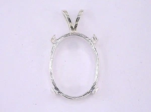 Oval Fancy Cabochon Anhänger Fassung Sterlingsilber   - Bild 1 von 2