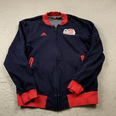 New England Revolution Jacket Mens Medium Blue Red Adidas Track Full Zip MLS - Image 1 of 4