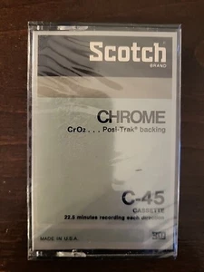 SCOTCH S-C-45CR BLANK AUDIO CASSETTE TAPE TYPE II HIGH (CrO2) CHROME SEALED NOS - Picture 1 of 6