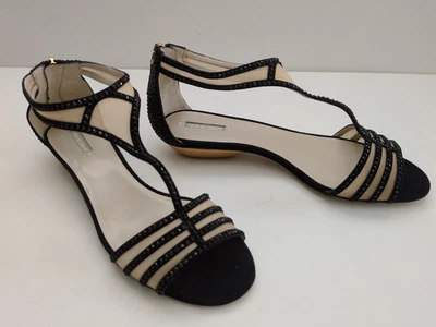 ¡¡NUEVO!! Correa en T con tachuelas de cristal Giorgio Armani - Talla EE. UU. 7,5 / UE 37,5 (KS3) Foto 1 de 4