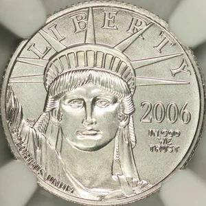 2006-W $10 Burnished Tenth Ounce Platinum Eagle NGC MS70 - Picture 1 of 3