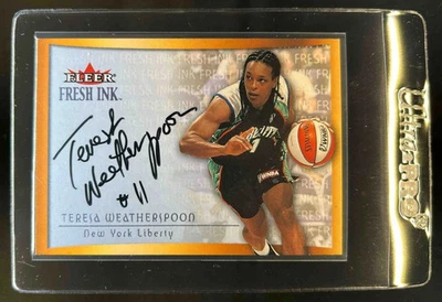 2000 Fleer Ultra WNBA Teresa Weatherspoon Fresh Ink Auto #Stated/500 Liberty - Image 1 of 2