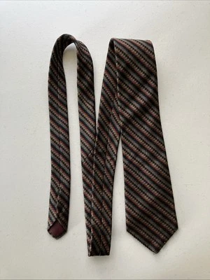 Corbata Andre Gianni Vintage Para Hombre Diagonal Rayas Verde azulado Rojo Taupe 3 Pulgadas de Ancho Foto 1 de 4