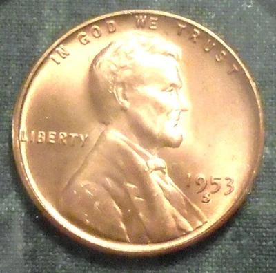 1953 S Wheat Cent BU FuLL RED BRILLIANT UNCIRCULATED San Francisco BU-ti-FuLL! - Image 1 of 3