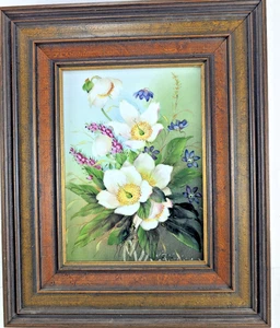 e0851) PORZELLAN MALEREI S. KÖNIGER, Blumen Stilleben  Porzellanmanufaktur - Bild 1 von 11