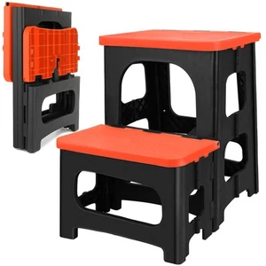 Folding 2-Step Stool, Non-Slip Portable Footstool 8" & 17" Dual Heights, Hold... - Picture 1 of 8