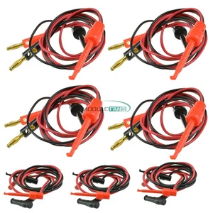 5er Set Bananenstecker zum Prüfhaken Clip Sondenkabel für Multimeter Prüfgeräte - Bild 1 von 22