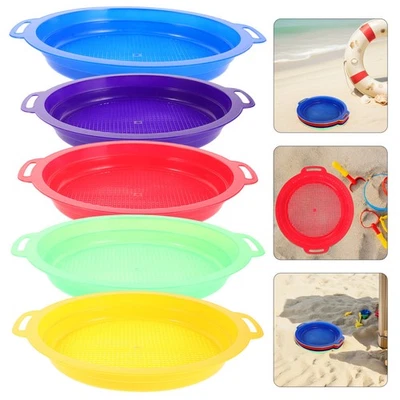  5-teiliges Sandsieb: Strand-Sandsieb-Spielzeug zum Graben, Muschelsammeln und - Bild 1 von 4