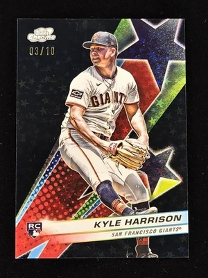 2024 Topps Cosmic Chrome Kyle Harrison RC Starfractor BLACK 03/10 Giants Rookie - Image 1 of 2