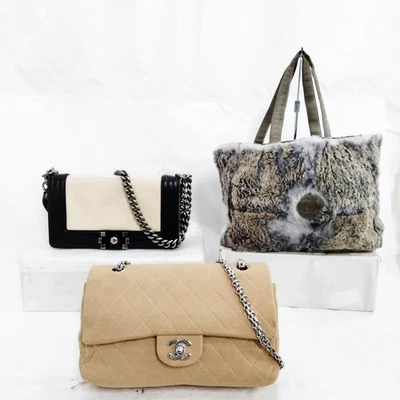 NO TARIFF Chanel  Shoulder Bag Tote Bag 3 set Brown Leather 1462521 - Image 1 of 4