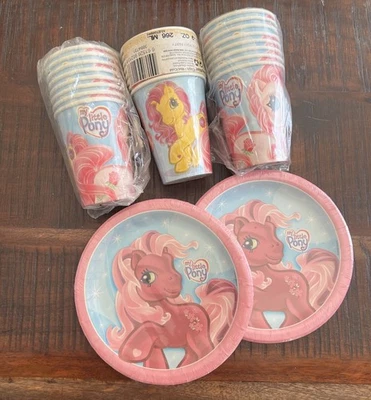 Nuevo de Lote Antiguo G3 MLP My Little Pony Platos de Fiesta Tazas Desierto Rosa Flor de Cerezo Ramo  Foto 1 de 4