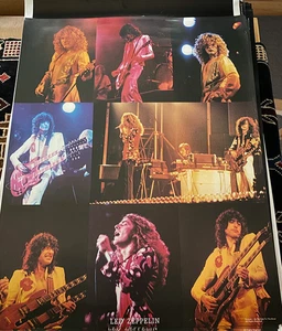LED ZEPPELIN VINTAGE 1970's LIVE CONCERT COLLAGE POSTER JIMMY PAGE ROBERT PLANT - Picture 1 of 6