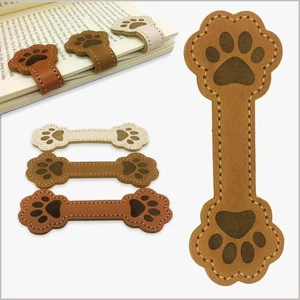 Magnetic Leather Bookmarks for Reading, Cute Dog Paw Shape Magnet Bookmark Clips - Picture 1 of 7