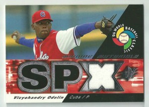 2006 Upper Deck SPx Vicyohandry Odelin Winning Materials Cuba Jersey #WM-VO