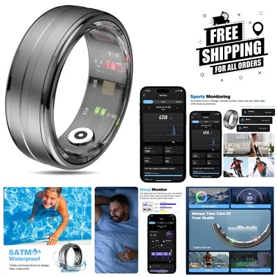 Elegante anillo de fitness rastreador de sueño para hombres/mujeres - monitor de frecuencia cardíaca y estrés Foto 1 de 4