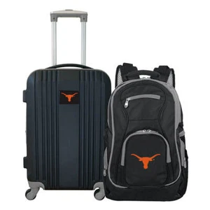 Texas Longhorns 2 Piece Premium Colored Trim Backpack and Luggage Set - Picture 1 of 8