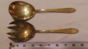 REED & BARTON TARNISHED SILVERPLATE SALAD SERVING SET "EPICURE" VERY NICE!! - Picture 1 of 3