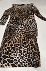 Cache- Womens Half Sleeve Cheetah Print Dress- Size 4