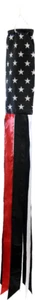 5ft Thin Red Line Super Shiny Poly Windsock Fire Fighters Heroes Windsocks - Picture 1 of 2
