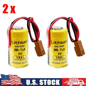 2x Nagelneue Panasonic BR-2/3A 3V Lithium Batterie mit Stecker - Bild 1 von 6