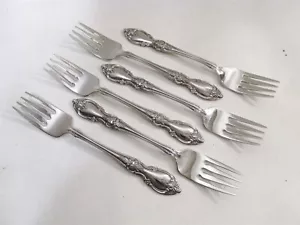 6 forchette per insalata vintage Oneida Community Louisiana inox ottime+ - Foto 1 di 3
