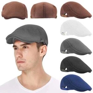 Boina de malla para hombre sombrero de noticiero gorra de hiedra transpirable Gatsby gorra de verano gorra plana de taxi - Imagen 1 de 17