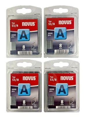 8000 NOVUS Tackerklammern Typ 53/8 A 53 8mm 8 x 11,3 mm SuperHard 042-0413