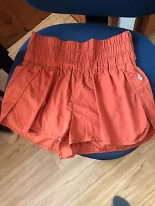 NWT Free People Movement The Way Home Shorts Large Orange High Waist Lined - Picture 1 of 7