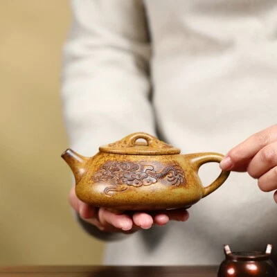 Maceta Shipiao Hecha a Mano Dragón Tallado Maestro Tetera 14 Agujeros Infusores Chaishao Nueva Foto 1 de 4