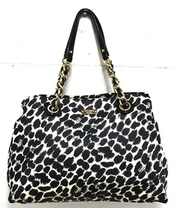 KATE SPADE MARYANNE OCELOT PRINTED CHAIN TOTE BAG PURSE - Picture 1 of 9