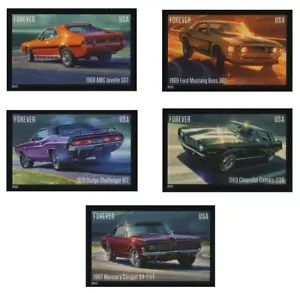 US #5715a-9a Pony Cars Imperf Set de 5 sin troqueles NDC - Imagen 1 de 1