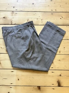 Vintage 1930s/40s Style Tweed Pleated High-Waisted Oxford Bags Trousers W36 L31  - Picture 1 of 11