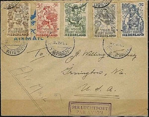 Historia Postal de los Países Bajos: 1949 VOOR HET TIPO Cubierta a Virginia, EE. UU. - Imagen 1 de 2
