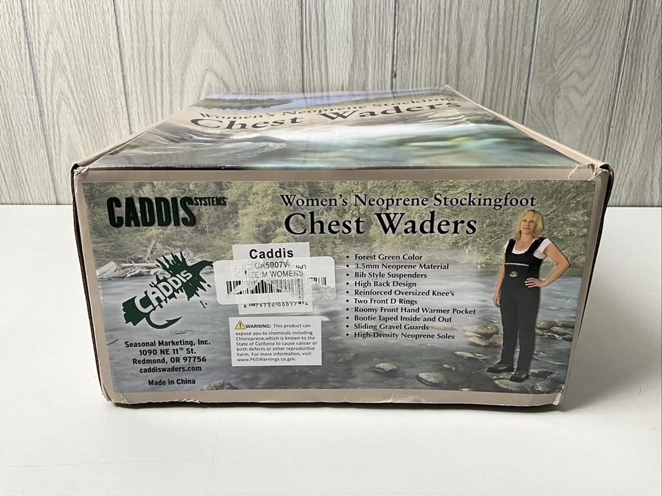 Caddis Women's Green Neoprene Stocking Foot Wader Large Ca5907w