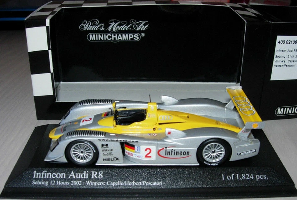 INFINEON AUDI R8 #2 MINICHAMPS 400021392 1/43 SEBRING 12 ORE CAPELLO HERBERT - Immagine 1 di 1