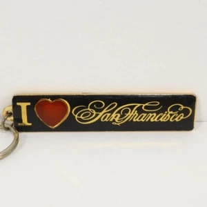 Llavero de metal vintage I Love San Francisco recuerdo negro dorado rojo corazón llavero - Imagen 1 de 6