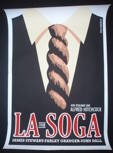 CUERDA/Póster Homenaje Serigrafía Cubana Original para Película A. Hitchcock ARTE CUBA - Imagen 1 de 5