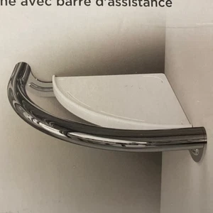 Delta 41516 Décor Assist 9-1/8" Corner Shower Shelf with Assist Bar, Chrome - Picture 1 of 1