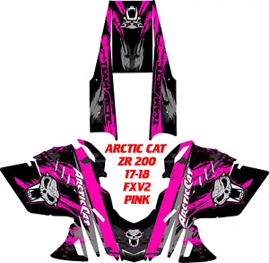 ARCTIC CAT ZR 120 & 200 SNOWMOBILE GRAPHICS KIT 17-18, FXV2 WRAP PINK - Picture 1 of 2