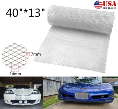 40英寸x13英寸网状烧烤盖汽车前保险杠挡泥板罩通风格栅网通用 — 第 1/4 张图片