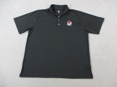 Georgia Bulldogs Polo Shirt Mens Extra Large Black Rugby Golf UGA Embroidered Cover