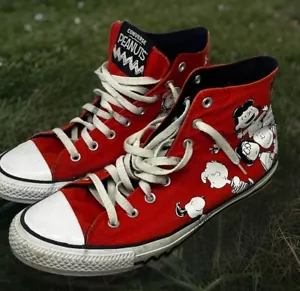 USADO ⭐️ A02573F Converse Peanuts All Star Chuck Taylor Snoopy Friends M 11-W 13 - Imagen 1 de 20
