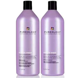 Pureology Hydrate Sheer Shampoo and Conditioner Liter Duo Set New Bottle Design