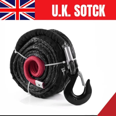 GOWTALL 10MM x 30M Synthetic Winch Line Cable Rope 31000 LBS Universal for Car ATV UTV