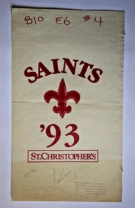 Vintage Paper Sack Bag - SAINTS 93, ST. CHRISTOPHER'S. 1993 - Picture 1 of 1