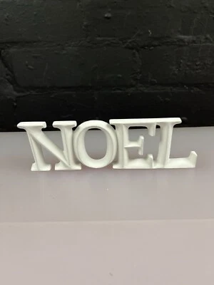 POSH GRAFFITI White NOEL Freestanding Wooden Word Sign 7.75" Wide 2.5" H - image 1 of 4