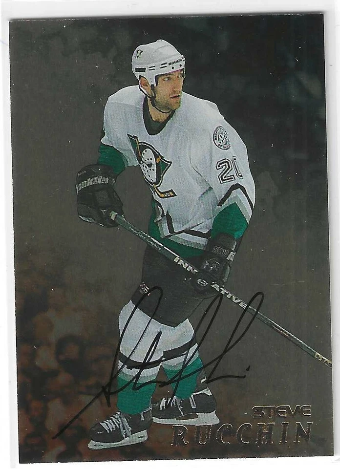 Steve Rucchin 1998/99 Be A Player Gold Autograph Card #151 Anaheim Ducks - Image 1 of 1