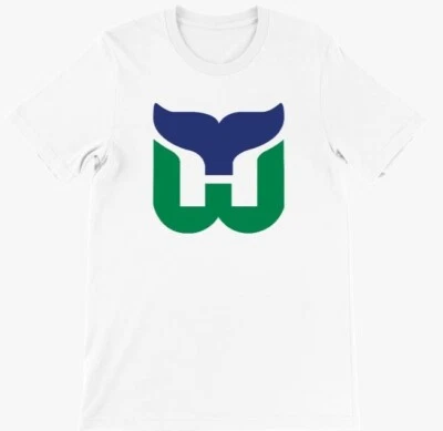 Hartford Whalers Throwback 复古 T 恤 NHL 曲棍球衬衫 4 色衬衫 — 第 1/4 张图片
