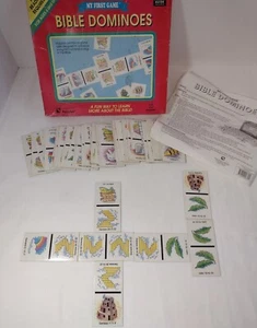 Juego de dominó bíblico vintage completo 1993 cartón - Imagen 1 de 8