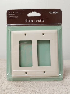 Allen + Roth White Double Wall Plate Light Switch Cover 2 Gang 0325961 - Picture 1 of 4